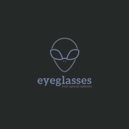 Logo Brille Optiker Alien Medizin Fertiges Logo kaufen Cooles Logo kaufen Ausserordentliches Logo LogoShop LogoAtelier