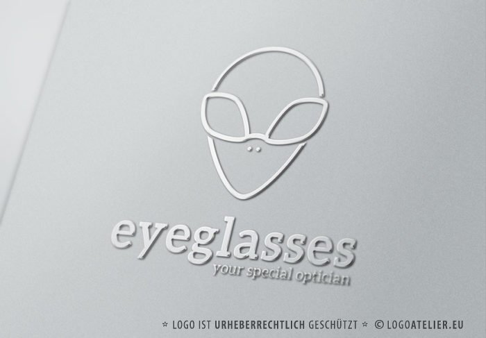 Logo Brille Optiker Alien Medizin Fertiges Logo kaufen Cooles Logo kaufen Ausserordentliches Logo LogoShop LogoAtelier