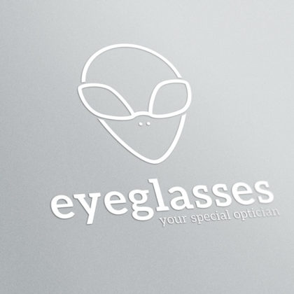 Logo Brille Optiker Alien Medizin Fertiges Logo kaufen Cooles Logo kaufen Ausserordentliches Logo LogoShop LogoAtelier