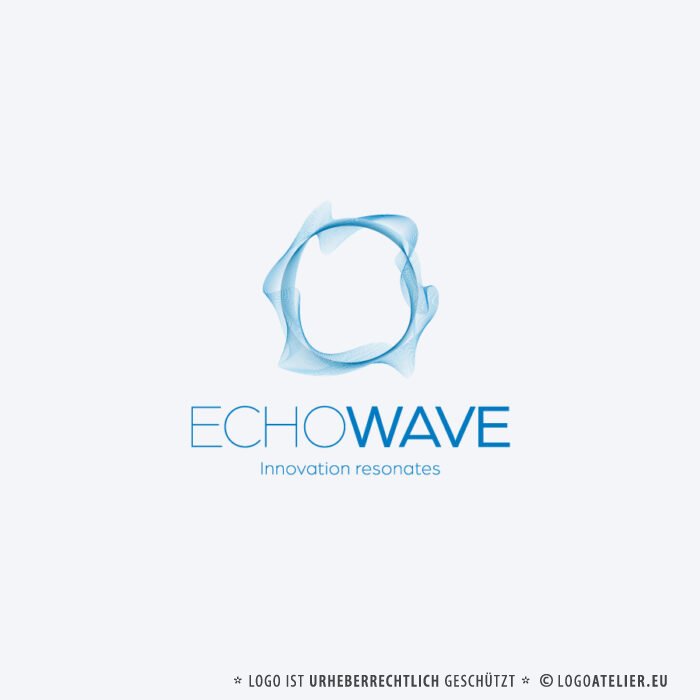 Logo Resonanz Innovation Welle Echo Kreis Zusammenspiel Mitschwingen Mithören Reaktionen Veränderung Neuerung Ideen Neuerung Reform Fertiges Logo kaufen Logoshop Logoatelier.eu