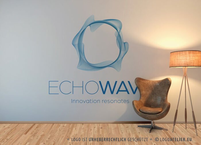 Logo Resonanz Innovation Welle Echo Kreis Zusammenspiel Mitschwingen Mithören Reaktionen Veränderung Neuerung Ideen Neuerung Reform Fertiges Logo kaufen Logoshop Logoatelier.eu