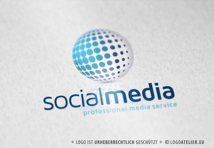Logo Social Media Blaue Kugel