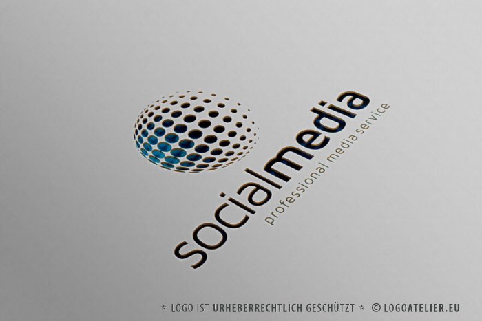 Logo Social Media Blaue Kugel