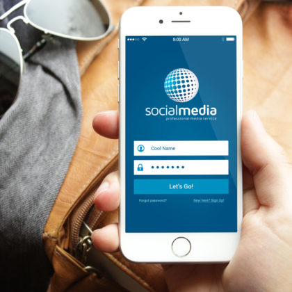 Logo Social Media Blaue Kugel