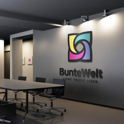 Logo Bunte Welt Blume Linse Fotograf Licht Leben Treffen Mandala Positiv Konzentrisch Regenbogen Team Fertiges Logo kaufen Logoshop Logoatelier.eu