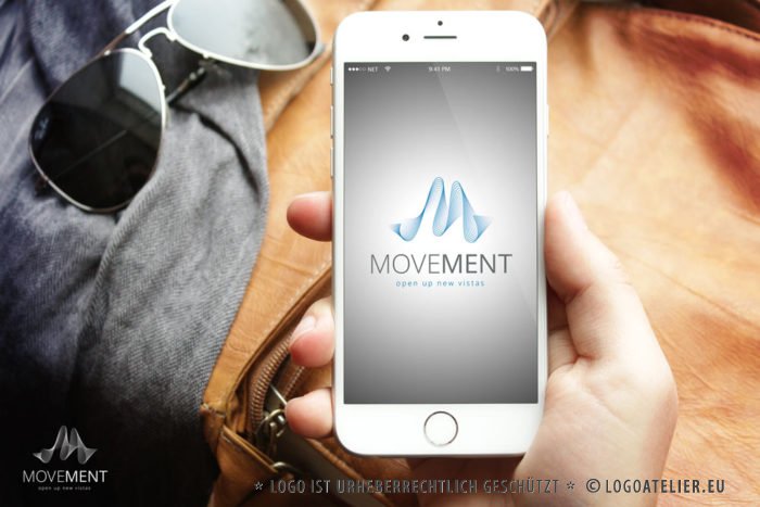 Logo Buchstabe M Welle