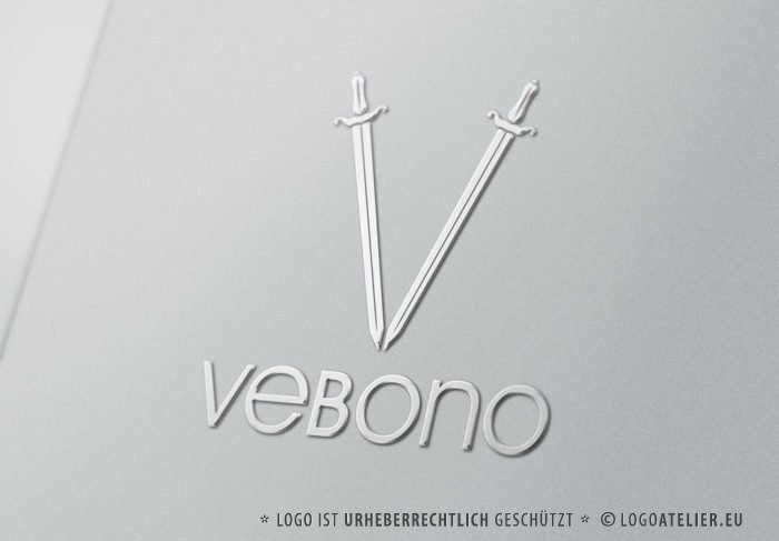 Logo Buchstabe V Schwert