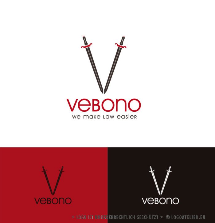 Logo Buchstabe V Schwert