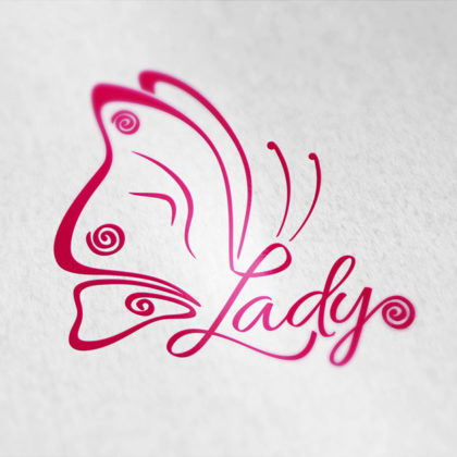Logo Buchstabe L Schmetterling