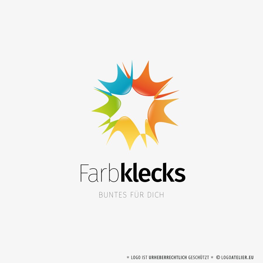 Logo Bunter Farbklecks ♥ Ihr EXKLUSIVES Logo Bunter Farbklecks ♥