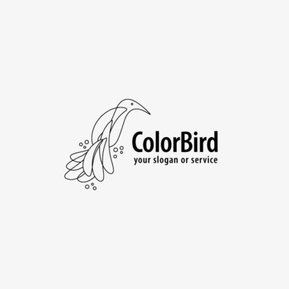 Logo Bunter Vogel Fliegen Frei Bunt Fantasie Flügel Kreativ Zauber Federn Weiblich Tiere Weisheit Wissen Buntes Logo kaufen LogoShop LogoAtelier.eu