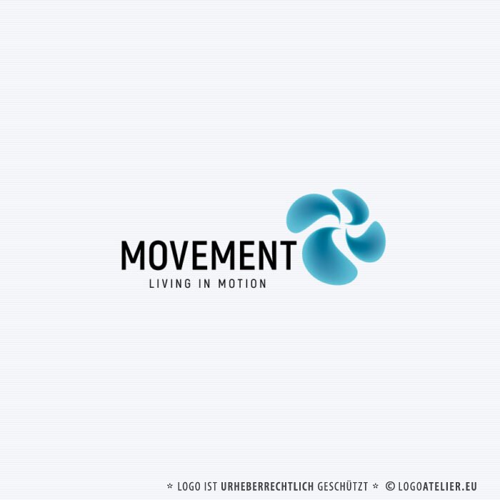 Logo Dynamik Bewegung Blume Kreisel Wind Geschwindigkeit Leicht Fertiges Logo kaufen Logoshop Logoatelier.eu