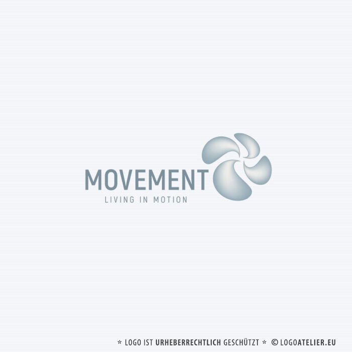 Logo Dynamik Bewegung Blume Kreisel Wind Geschwindigkeit Leicht Fertiges Logo kaufen Logoshop Logoatelier.eu