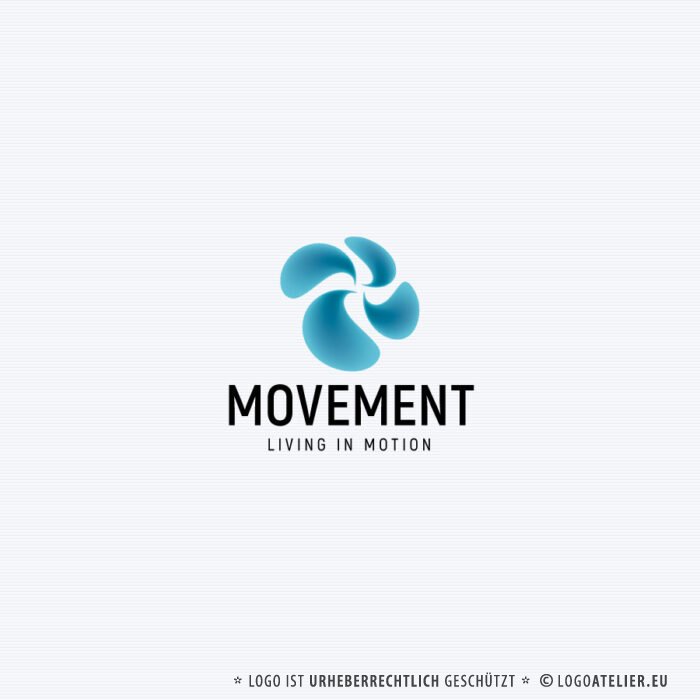 Logo Dynamik Bewegung Blume Kreisel Wind Geschwindigkeit Leicht Fertiges Logo kaufen Logoshop Logoatelier.eu