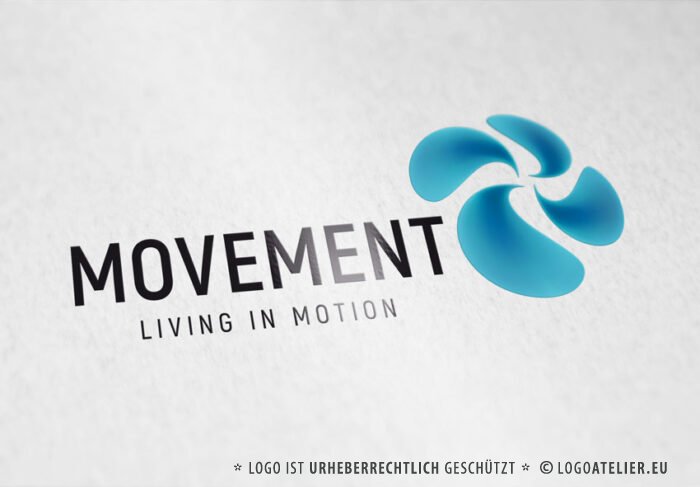 Logo Dynamik Bewegung Blume Kreisel Wind Geschwindigkeit Leicht Fertiges Logo kaufen Logoshop Logoatelier.eu