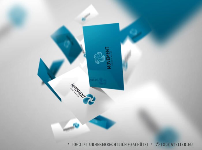 Logo Dynamik Bewegung Blume Kreisel Wind Geschwindigkeit Leicht Fertiges Logo kaufen Logoshop Logoatelier.eu