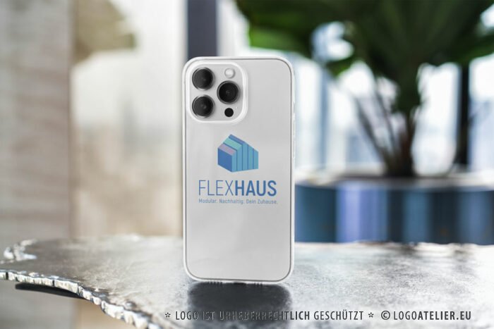 Logo Tiny Haus Fertighaus Mobilhaus Flexibles Haus Mobiles Haus Hausbau Architekt Architektur Ferienhaus Häuslebauer Gebäude Wohnen Fertiges Logo kaufen Logoshop LogoAtelier.eu