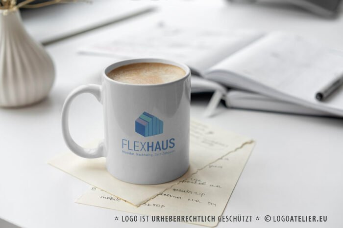 Logo Tiny Haus Fertighaus Mobilhaus Flexibles Haus Mobiles Haus Hausbau Architekt Architektur Ferienhaus Häuslebauer Gebäude Wohnen Fertiges Logo kaufen Logoshop LogoAtelier.eu
