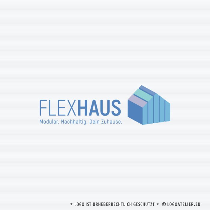 Logo Tiny Haus Fertighaus Mobilhaus Flexibles Haus Mobiles Haus Hausbau Architekt Architektur Ferienhaus Häuslebauer Gebäude Wohnen Fertiges Logo kaufen Logoshop LogoAtelier.eu