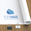 Logo Tiny Haus Fertighaus Mobilhaus Flexibles Haus Mobiles Haus Hausbau Architekt Architektur Ferienhaus Häuslebauer Gebäude Wohnen Fertiges Logo kaufen Logoshop LogoAtelier.eu