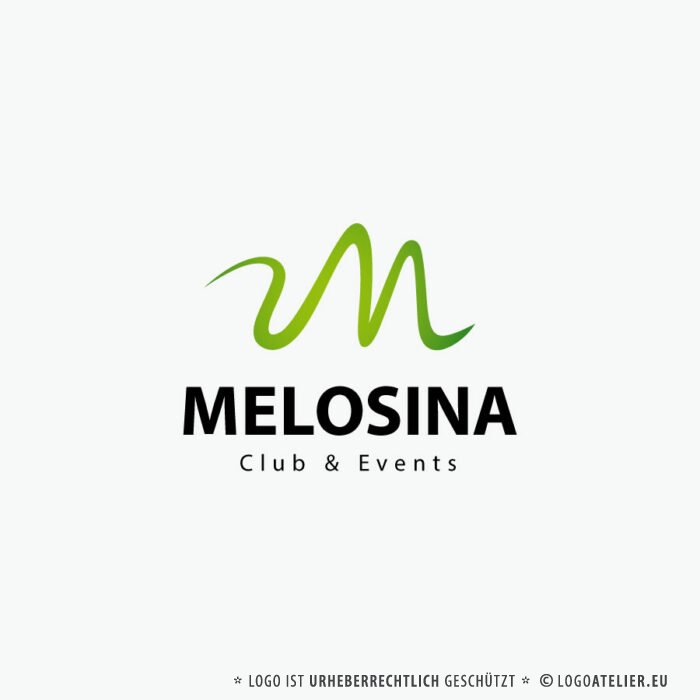 Logo Buchstabe M Schlange Bar Bogen Club Dynamik Kurven gezeichnet Schleife Tiere Welle Initiale Fertiges Logo kaufen LogoShop LogoAtelier.eu