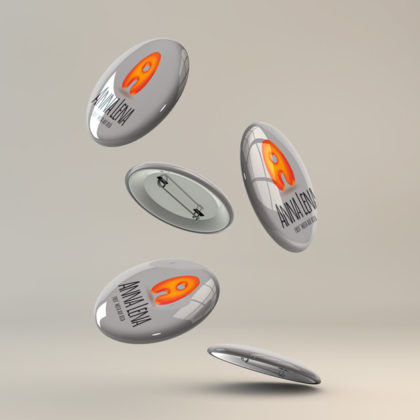 3D Logo Buchstabe A Orange Blau