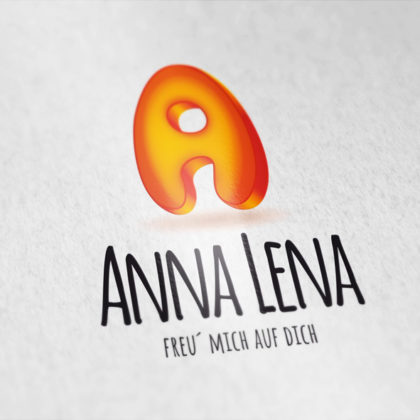 3D Logo Buchstabe A Orange Blau