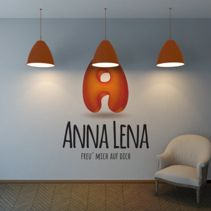 3D Logo Buchstabe A Orange Blau