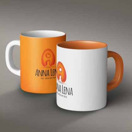 3D Logo Buchstabe A Orange Blau