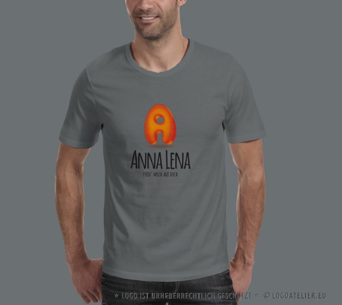 3D Logo Buchstabe A Orange Blau