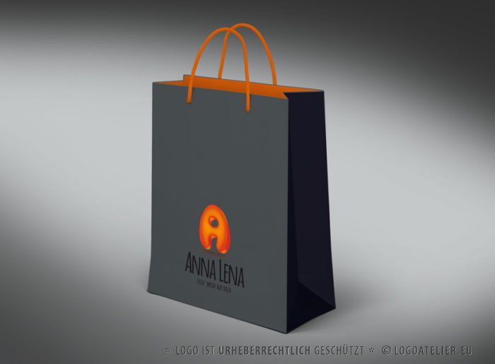 3D Logo Buchstabe A Orange Blau