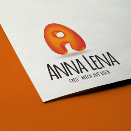 3D Logo Buchstabe A Orange Blau