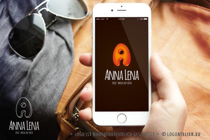 3D Logo Buchstabe A Orange Blau