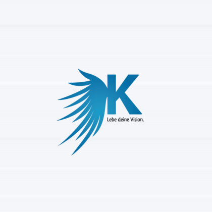 Logo Buchstabe K Flügel Engel Bewusstsein Friedlich Glück Hilfe Fliegen Vogel Leicht Fertiges Logo kaufen Logoshop Logoatelier.eu