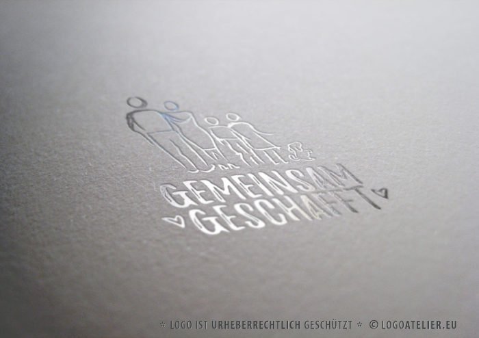 Logo Gemeinsam Geschafft Erreicht Gezeichnet Familie Fertiges Logo kaufen