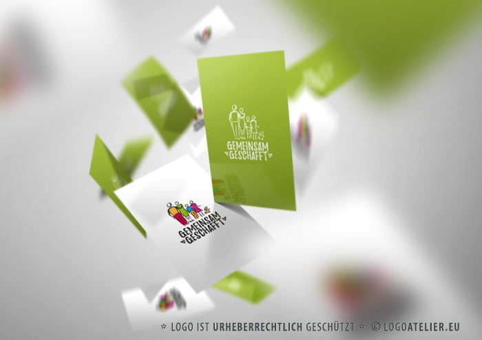 Logo Gemeinsam Geschafft Erreicht Gezeichnet Familie Fertiges Logo kaufen