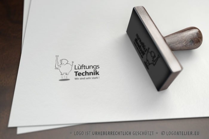 Logo Fliegender Elefant Stark Luft Logo kaufen
