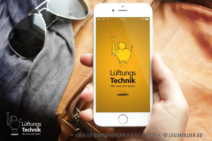 Logo Fliegender Elefant Stark Luft Logo kaufen
