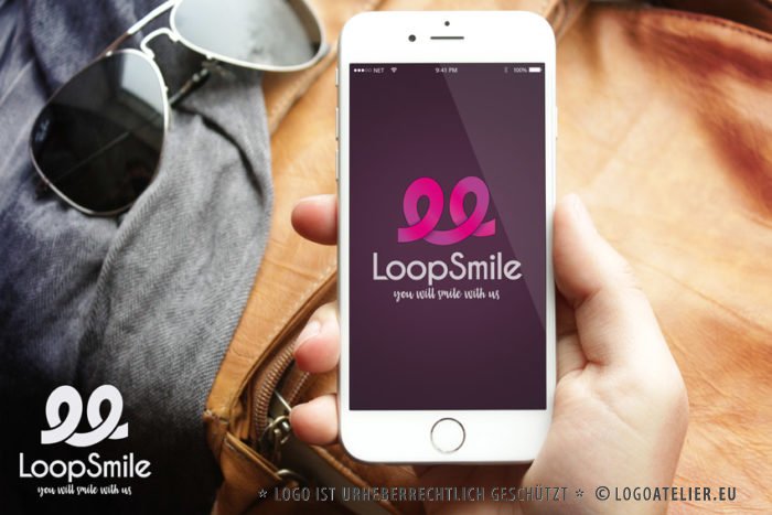 Logo Looping Freude Kurven Freudiges Logo kaufen