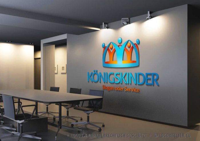 Logo Krone Menschen Kinder Fertiges Logo kaufen EXKLUSIV