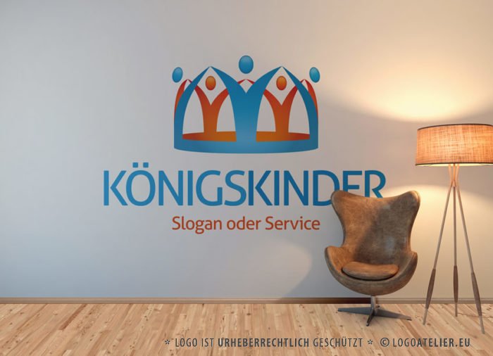 Logo Krone Menschen Kinder Fertiges Logo kaufen EXKLUSIV