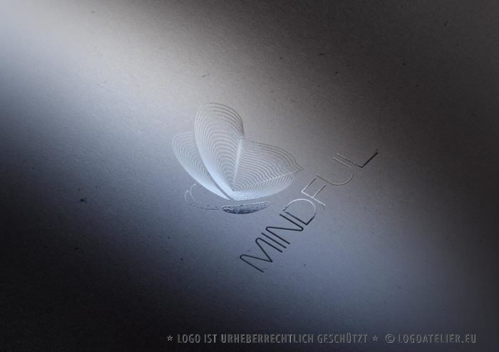 Logo Achtsam Schmetterling Leicht | EXKLUSIVES Logo kaufen | LogoAtelier.eu