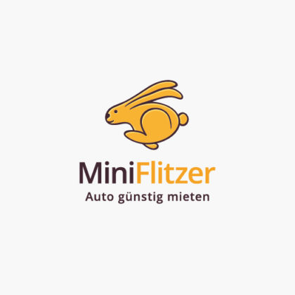 Logo Auto Mieten Auto Flitzer Schneller Hase | Lustiges Logo kaufen | LogoAtelier.eu