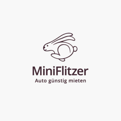 Logo Auto Mieten Auto Flitzer Schneller Hase | Lustiges Logo kaufen | LogoAtelier.eu