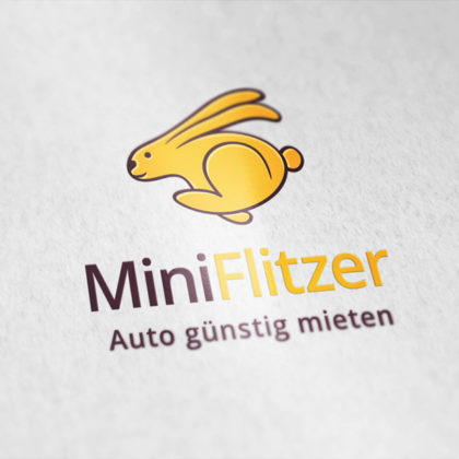 Logo Auto Mieten Auto Flitzer Schneller Hase | Lustiges Logo kaufen | LogoAtelier.eu