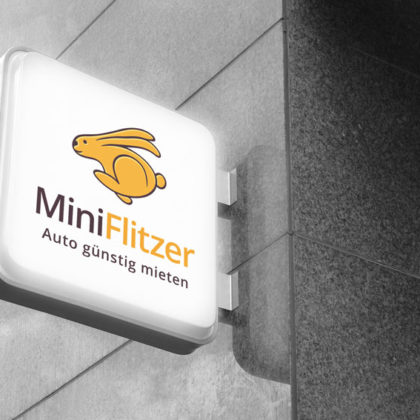 Logo Auto Mieten Auto Flitzer Schneller Hase | Lustiges Logo kaufen | LogoAtelier.eu