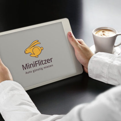 Logo Auto Mieten Auto Flitzer Schneller Hase | Lustiges Logo kaufen | LogoAtelier.eu