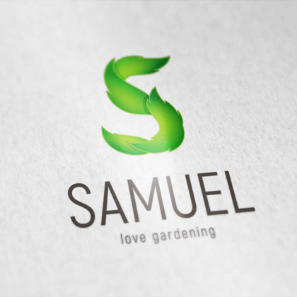 Logo Buchstabe S Pflanzen | Garten Logo kaufen | LogoAtelier.eu