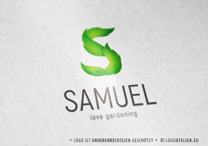 Logo Buchstabe S Pflanzen | Garten Logo kaufen | LogoAtelier.eu