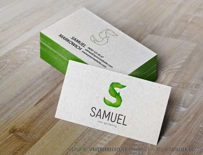 Logo Buchstabe S Pflanzen | Garten Logo kaufen | LogoAtelier.eu